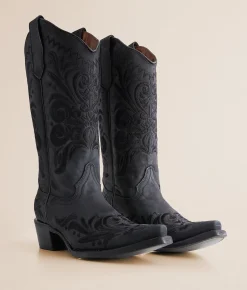 Shoes | Circle G by Corral Filigree Leather Western Boot LD Black