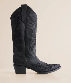 Shoes | Circle G by Corral Filigree Leather Western Boot LD Black