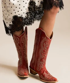 Shoes | Circle G by Corral Filigree Leather Western Boot Red
