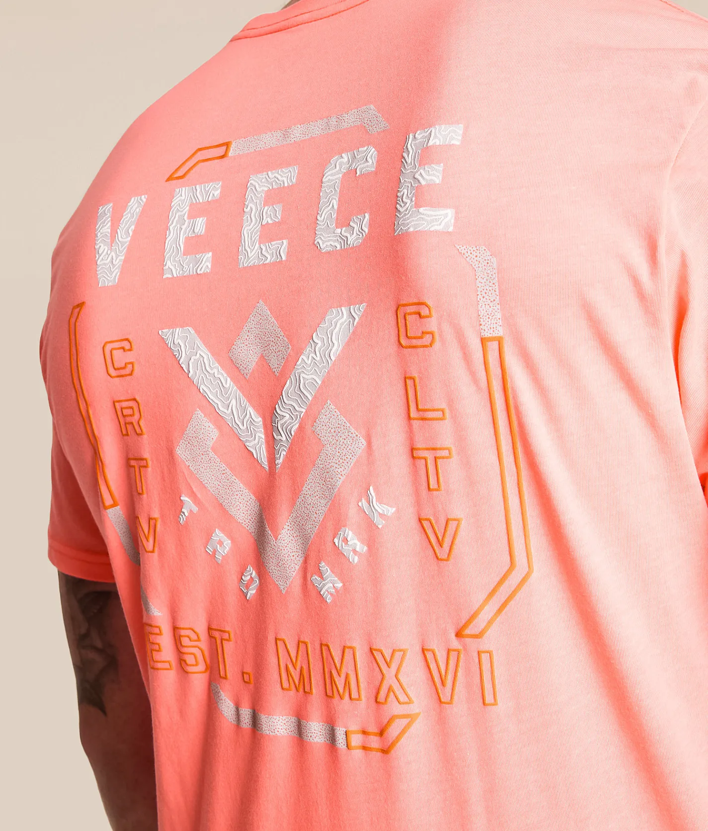 Tops|Graphic T-Shirts | Veece Fill Swap T-Shirt Salmon Heather