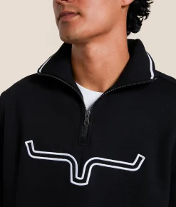 Kimes Ranch Filmore Quarter Zip Pullover Black White Clearance