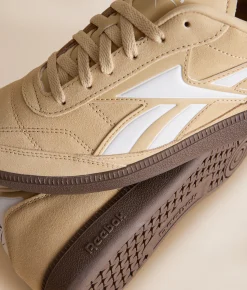 Reebok® Finale Leather Sneaker Simple Beige White Gum Hot