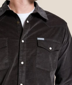 Sendero Provisions Co. Fine Wale Corduroy Shirt Charcoal New