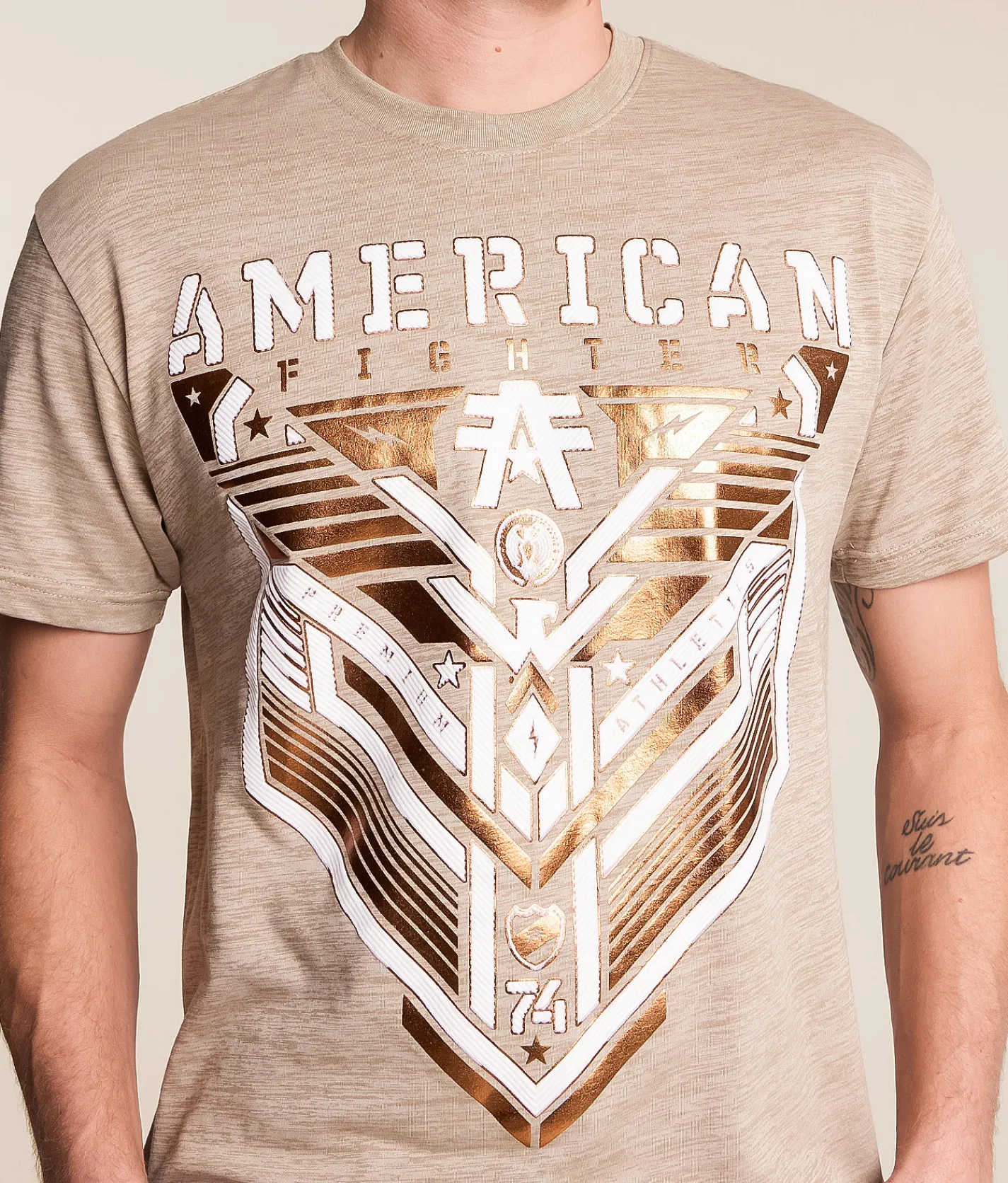 American Fighter Finley T-Shirt Wthrd Teak Island Fossil New