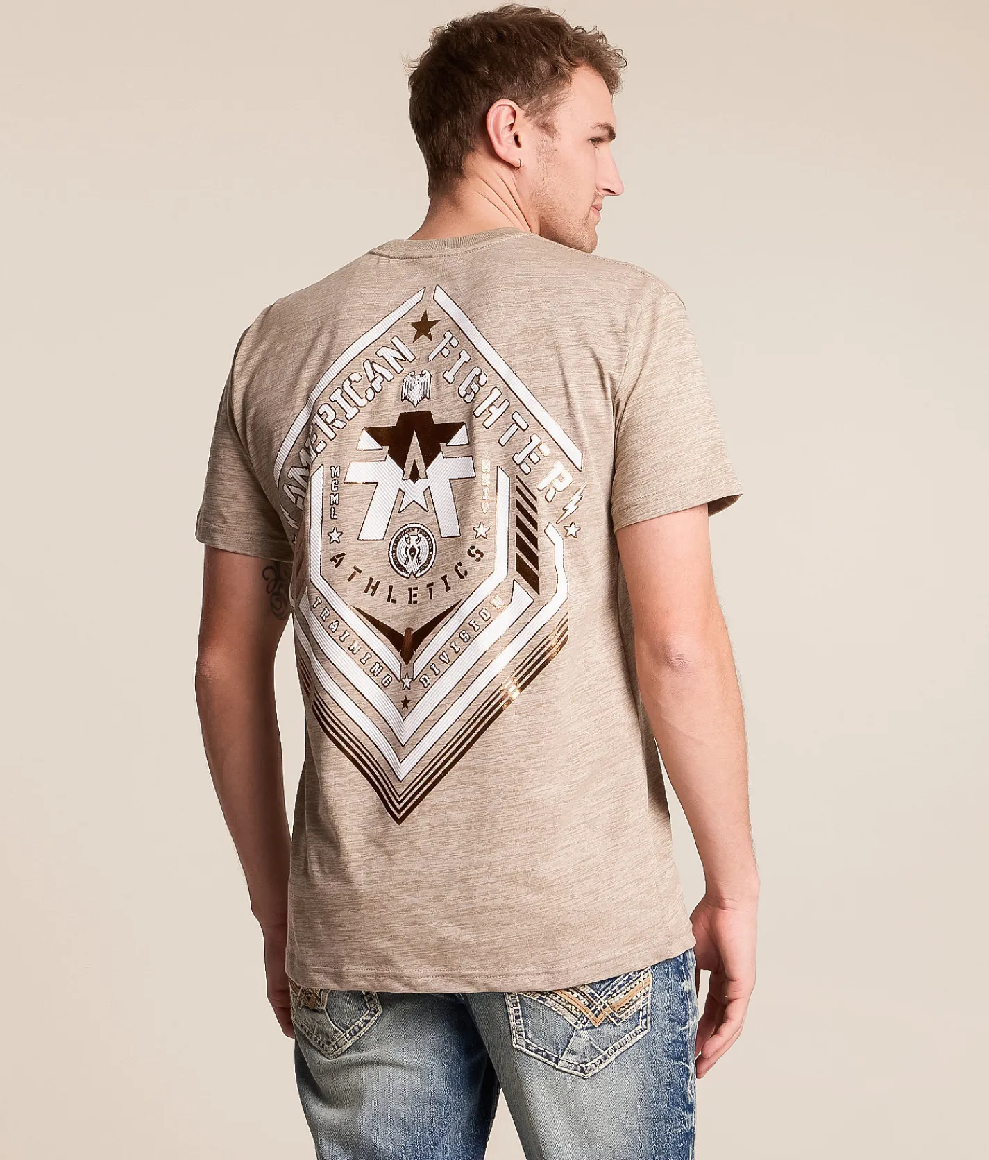 American Fighter Finley T-Shirt Wthrd Teak Island Fossil New