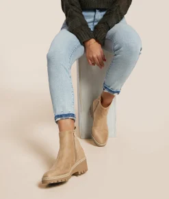 Mia Finnola Wedged Lug Ankle Boot Taupe Outlet