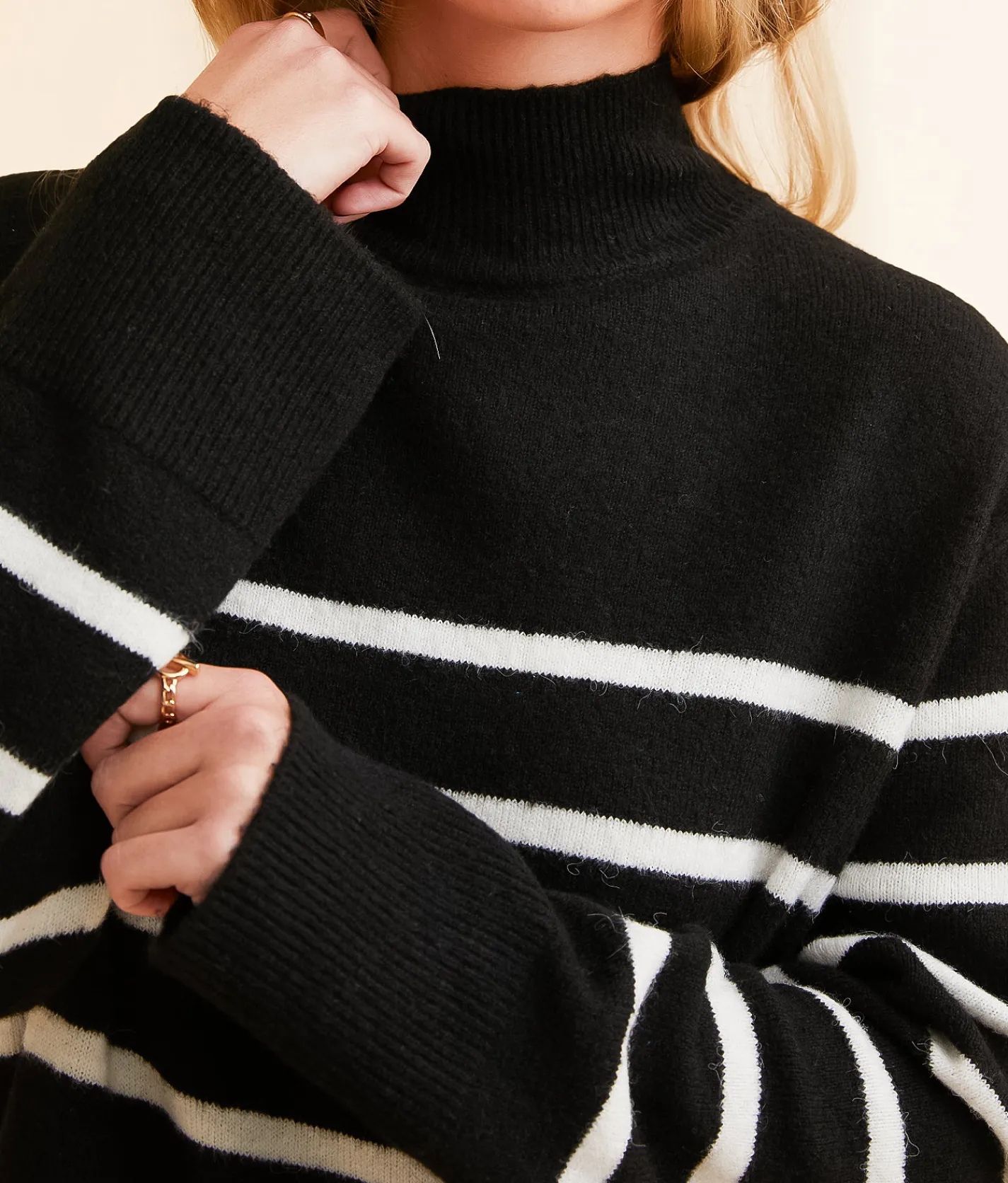 Tops | Z Supply Fin Striped Tunic Sweater Black