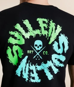 Sullen Fireball T-Shirt Jet Black Hot