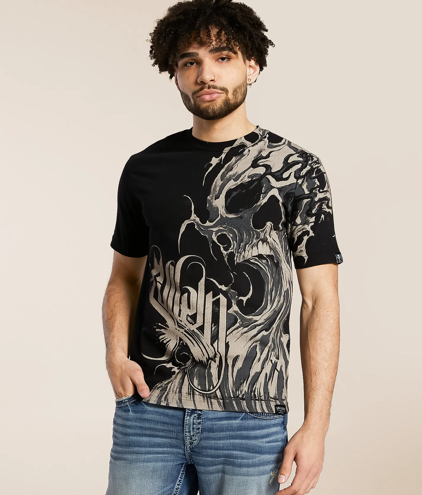 Graphic T-Shirts | Sullen Fire Starter T-Shirt Jet Black