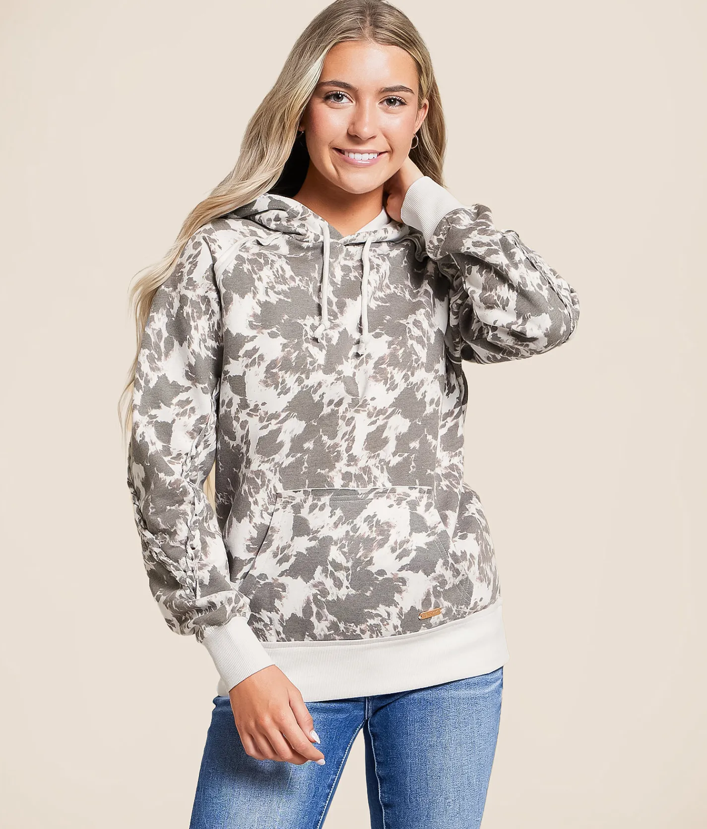 Tops | Hooey Fishtail Print Hooded Sweatshirt Cow