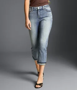 Buckle Black Fit No. 85 Capri Stretch Cuffed Jean Embrook 2 Clearance