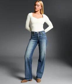 Jeans|Buckle Black Jeans | Buckle Black Fit No. 53 Classic Straight Stretch Jean Lancing