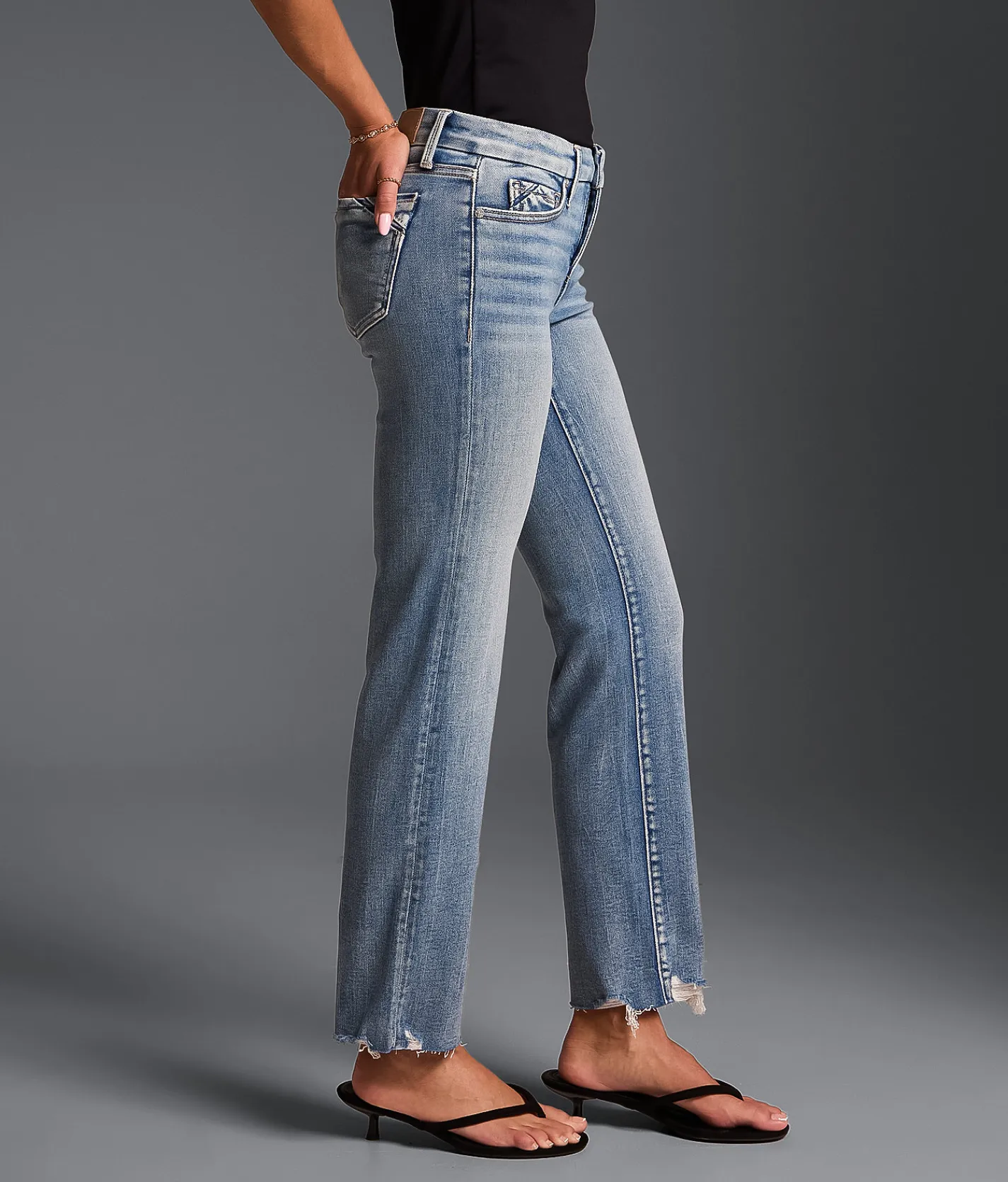 Buckle Black Fit No. 53 Cropped Straight Stretch Jean Kauska New