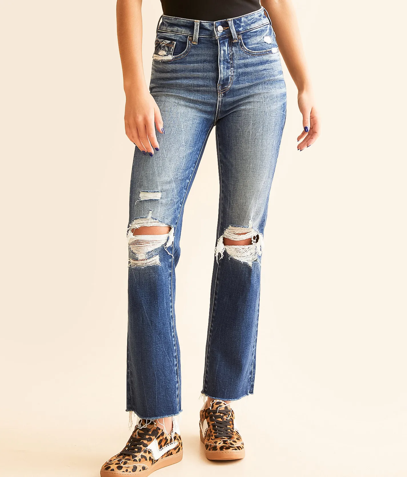 Buckle Black Fit No. 35 Cropped Straight Stretch Jean Akin New
