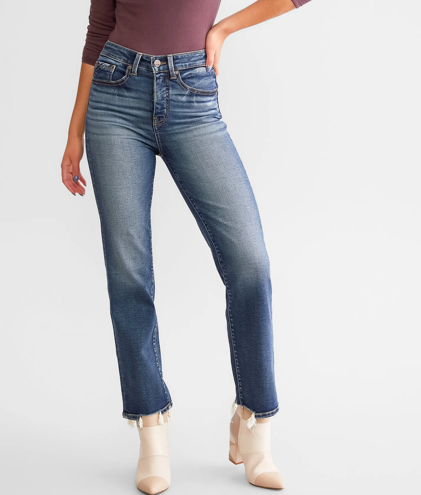 Buckle Black Fit No. 35 Cropped Straight Stretch Jean Cameron Pass 5 Sale