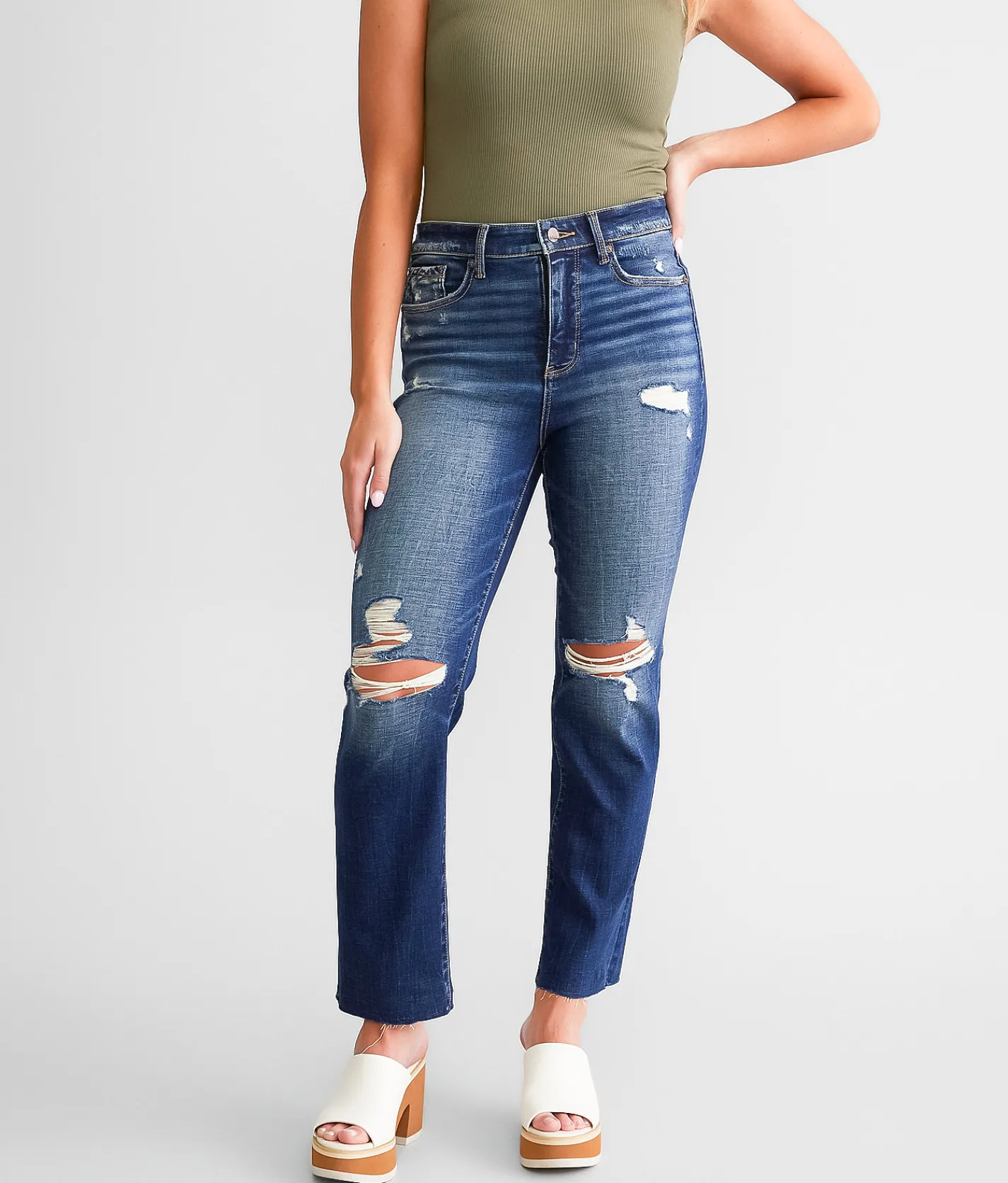 Jeans|Bottoms | Buckle Black Fit No. 75 Cropped Straight Stretch Jean Gaffney