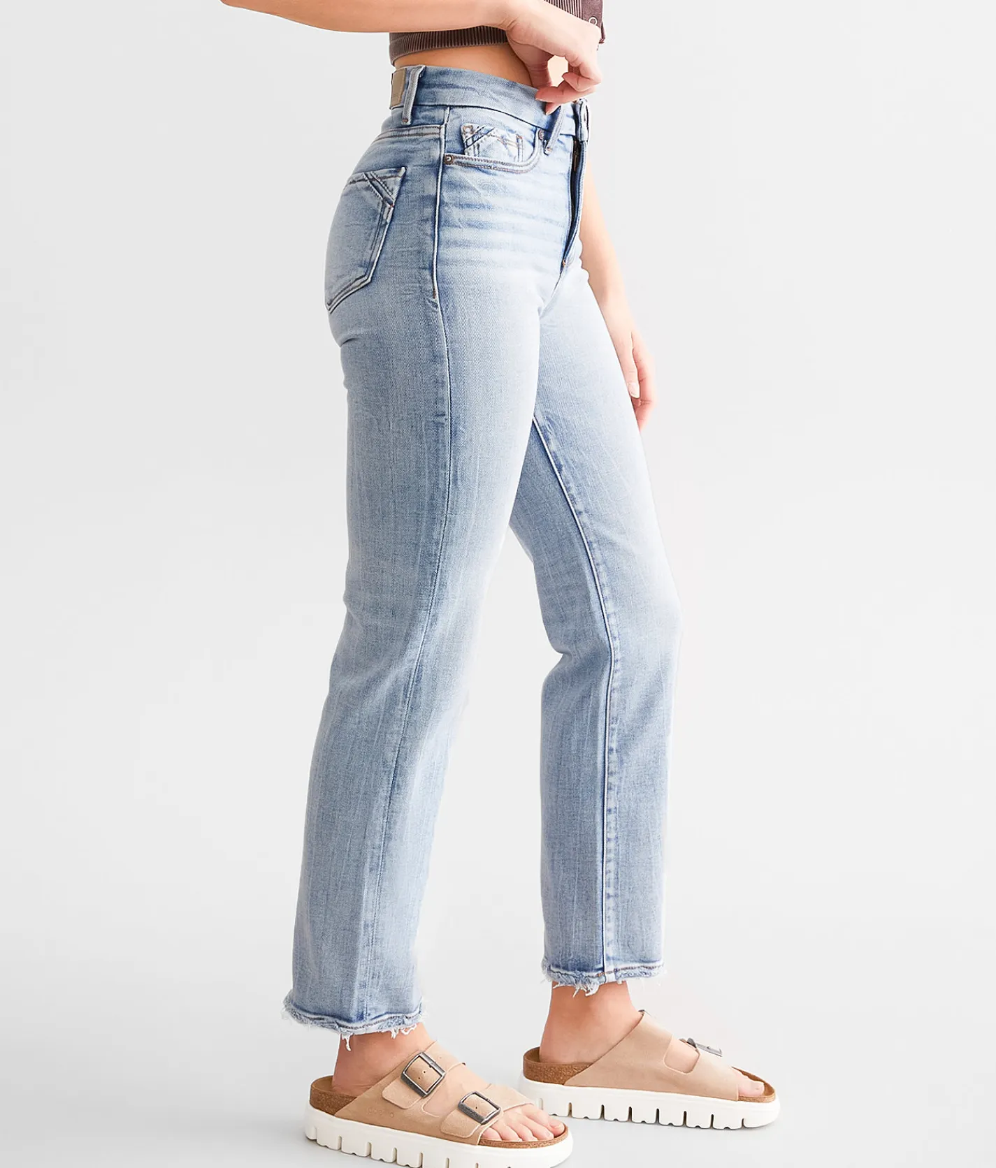 Buckle Black Fit No. 35 Cropped Straight Stretch Jean Macliz 4 Sale
