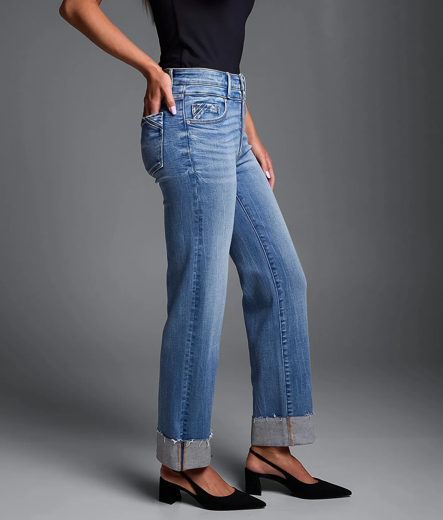 Buckle Black Fit No. 75 Cropped Straight Stretch Cuffed Jean Benzinger Outlet