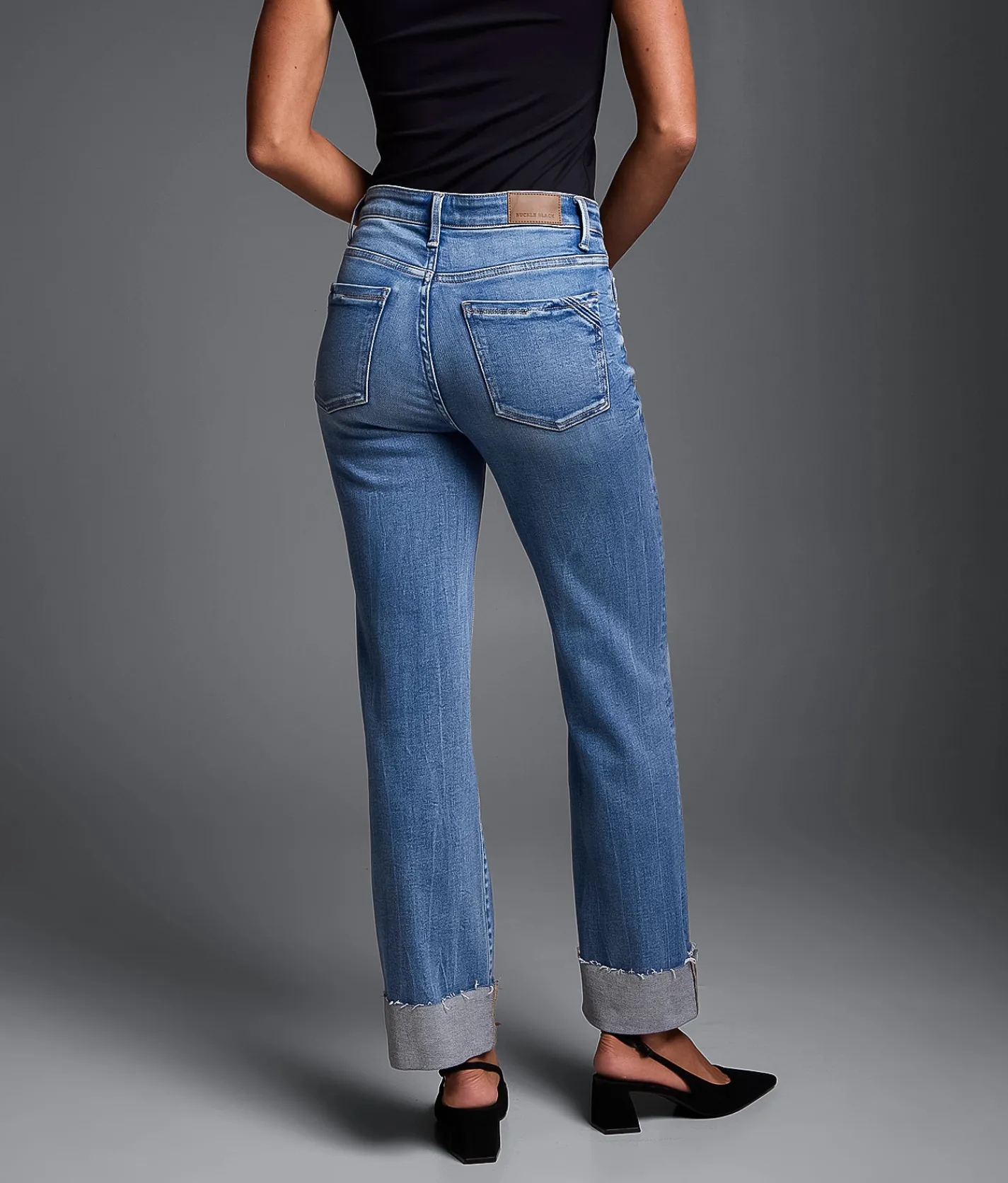 Buckle Black Fit No. 75 Cropped Straight Stretch Cuffed Jean Benzinger Outlet
