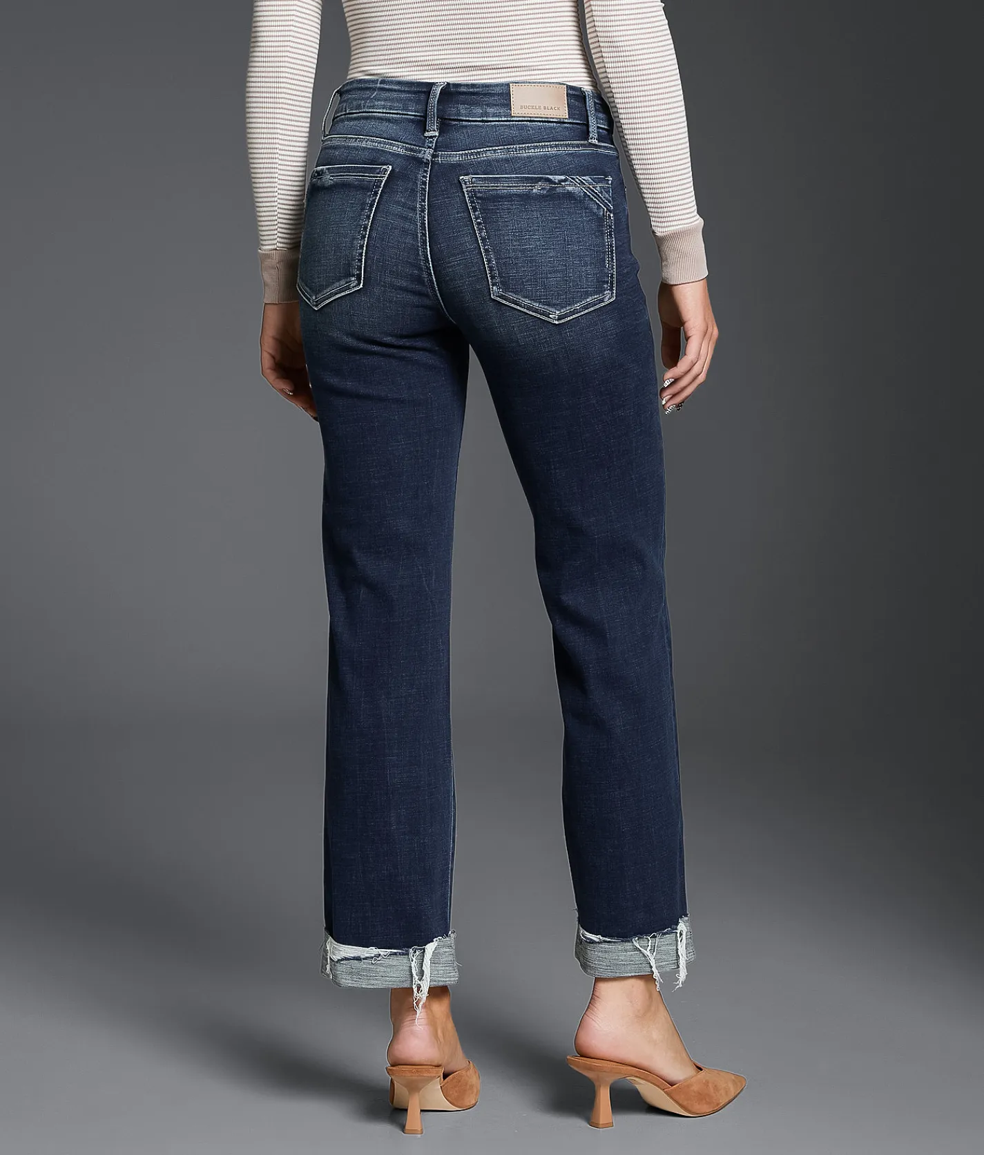 Buckle Black Fit No. 53 Cropped Straight Stretch Jean Frankfort 10 New