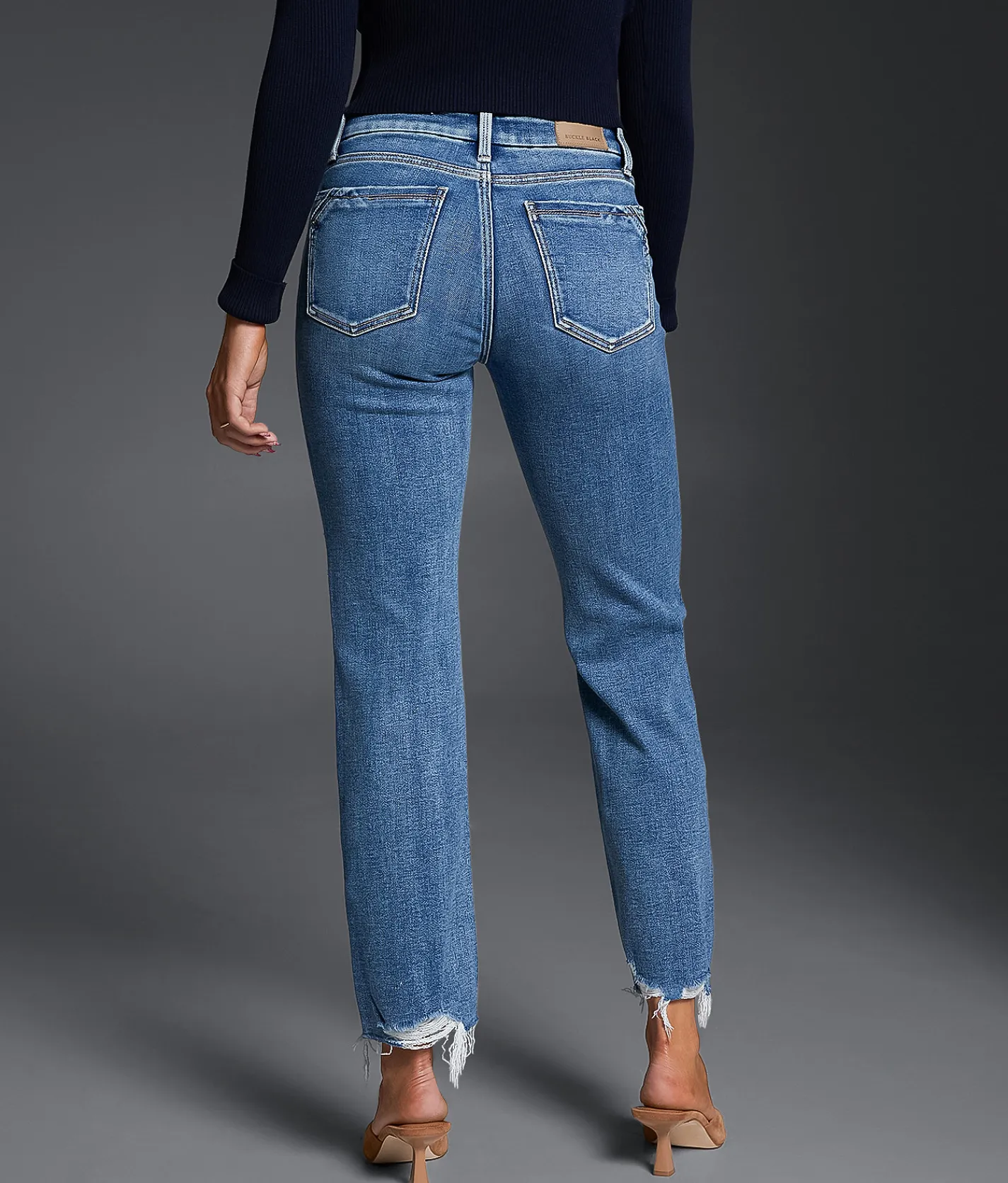 Jeans|Buckle Black Jeans | Buckle Black Fit No. 53 Cropped Straight Stretch Jean Leyton 2
