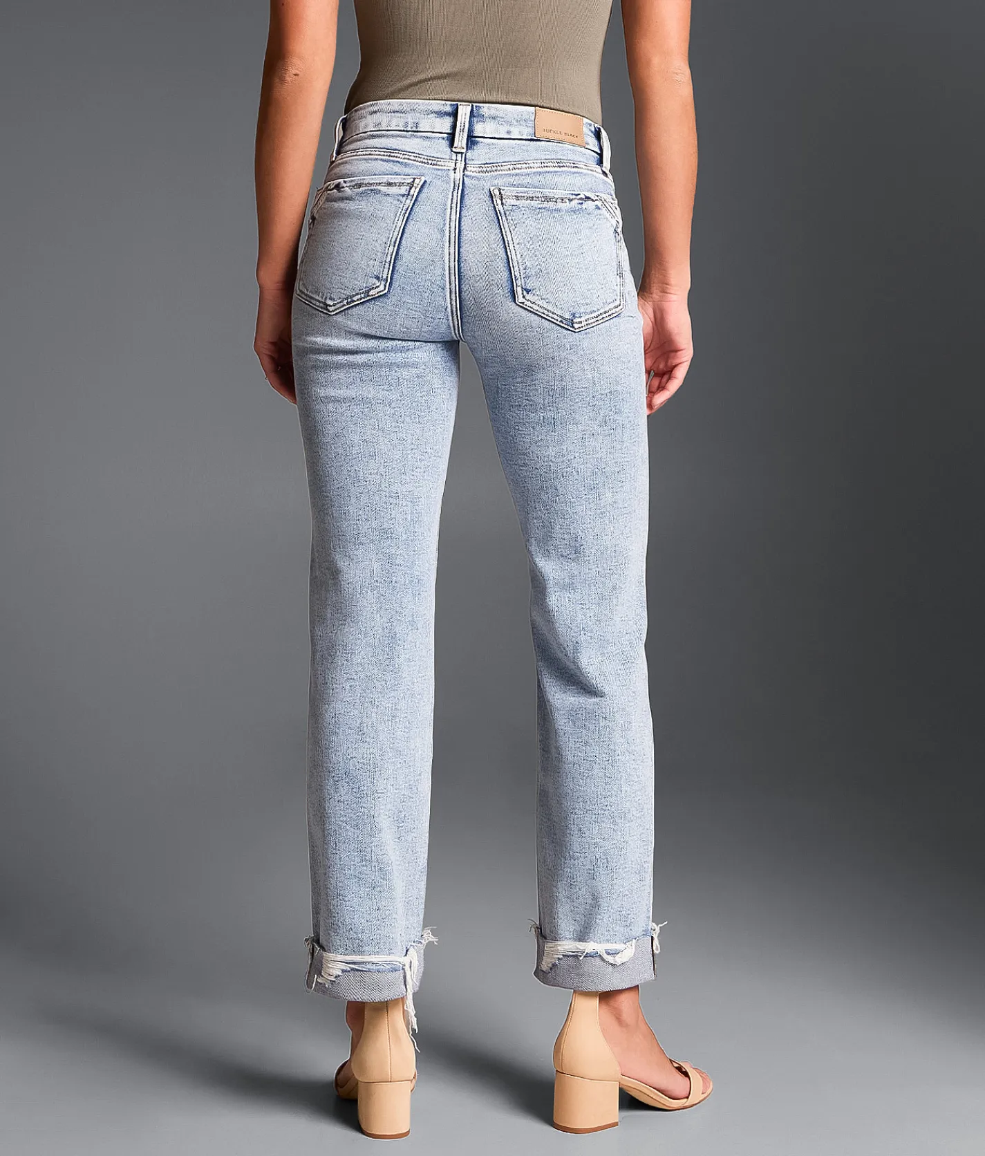 Buckle Black Fit No. 53 Cropped Straight Stretch Cuffed Jean Knoll 11 Hot