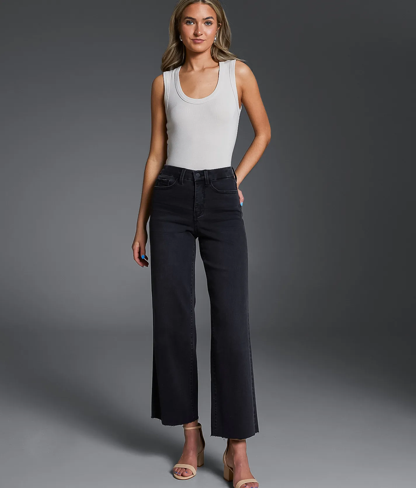 Jeans|Bottoms | Buckle Black Fit No. Cropped Wide Leg Stretch Jean Washed Black
