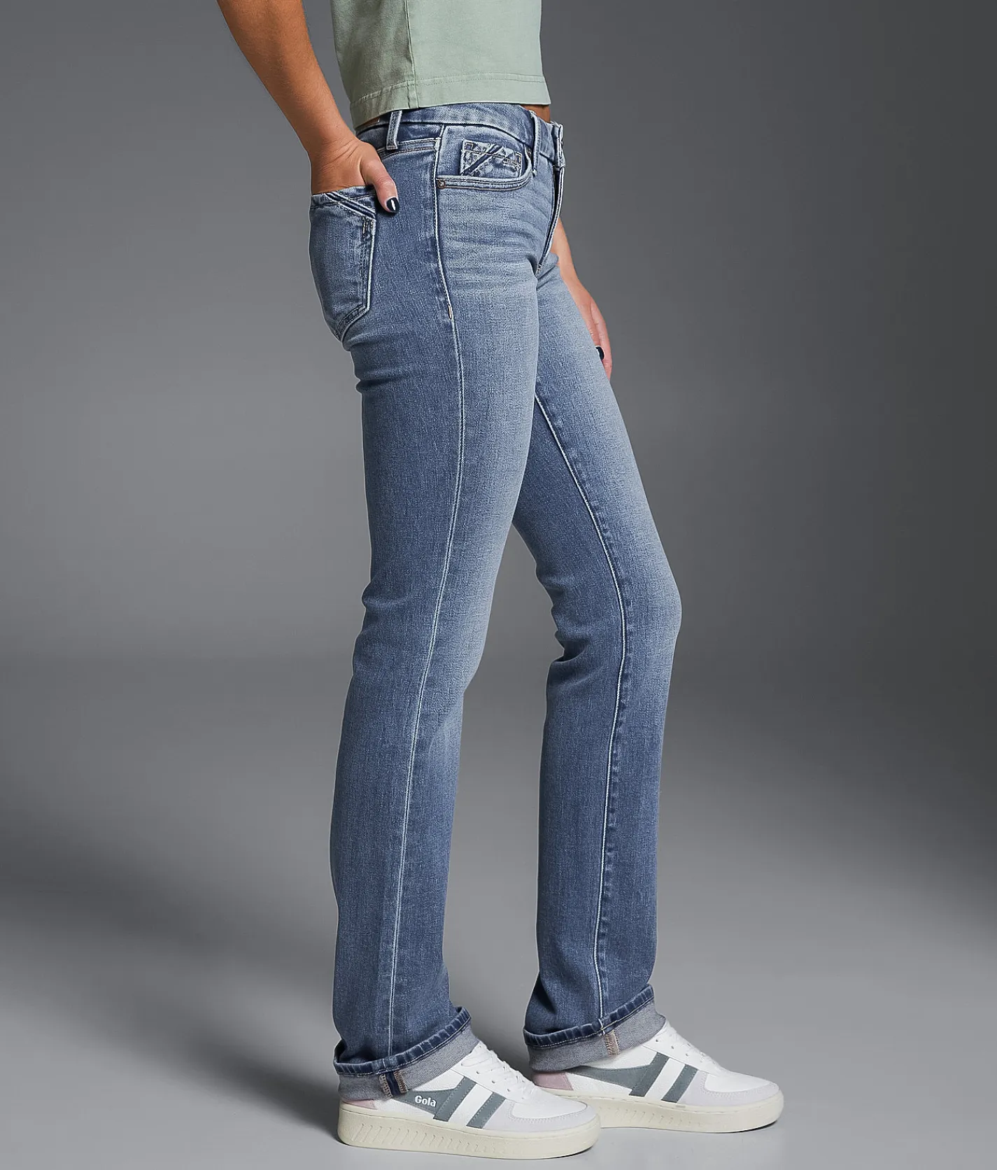 Buckle Black FIt No. 53 Straight Stretch Cuffed Jean Lodge Outlet