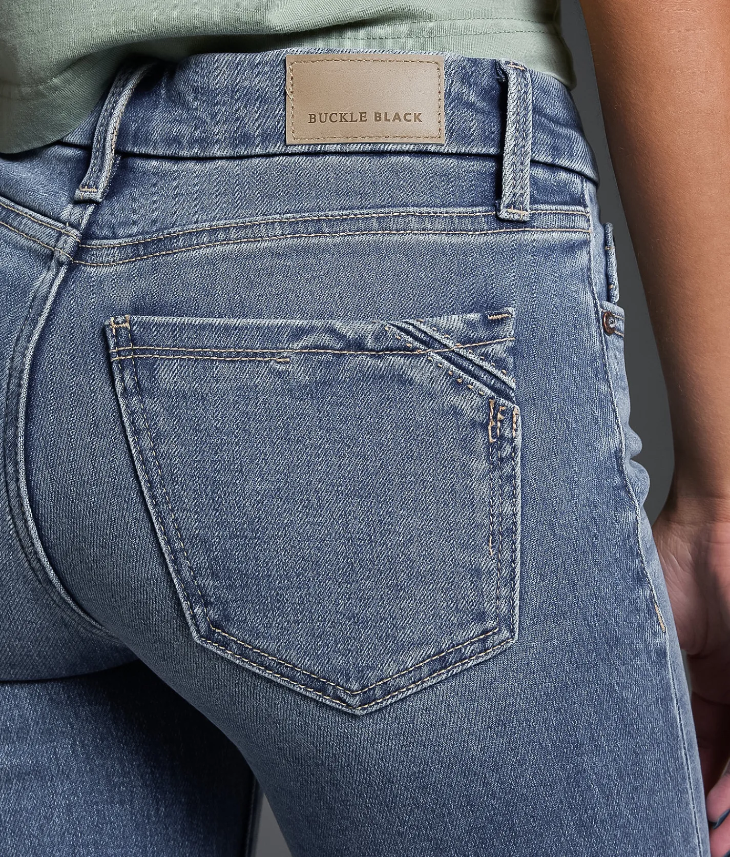 Buckle Black FIt No. 53 Straight Stretch Cuffed Jean Lodge Outlet