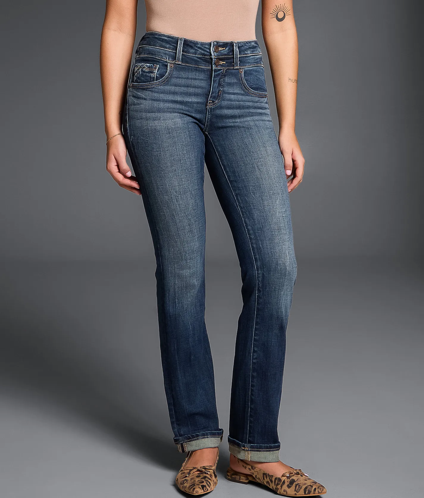 Buckle Black Fit No. 53 Straight Stretch Cuffed Jean Barraw New