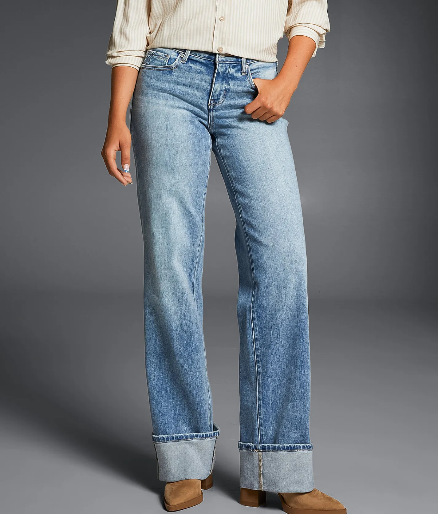 Jeans|Bottoms | Buckle Black Fit No. 53 Wide Leg Stretch Cuffed Jean Alfonso