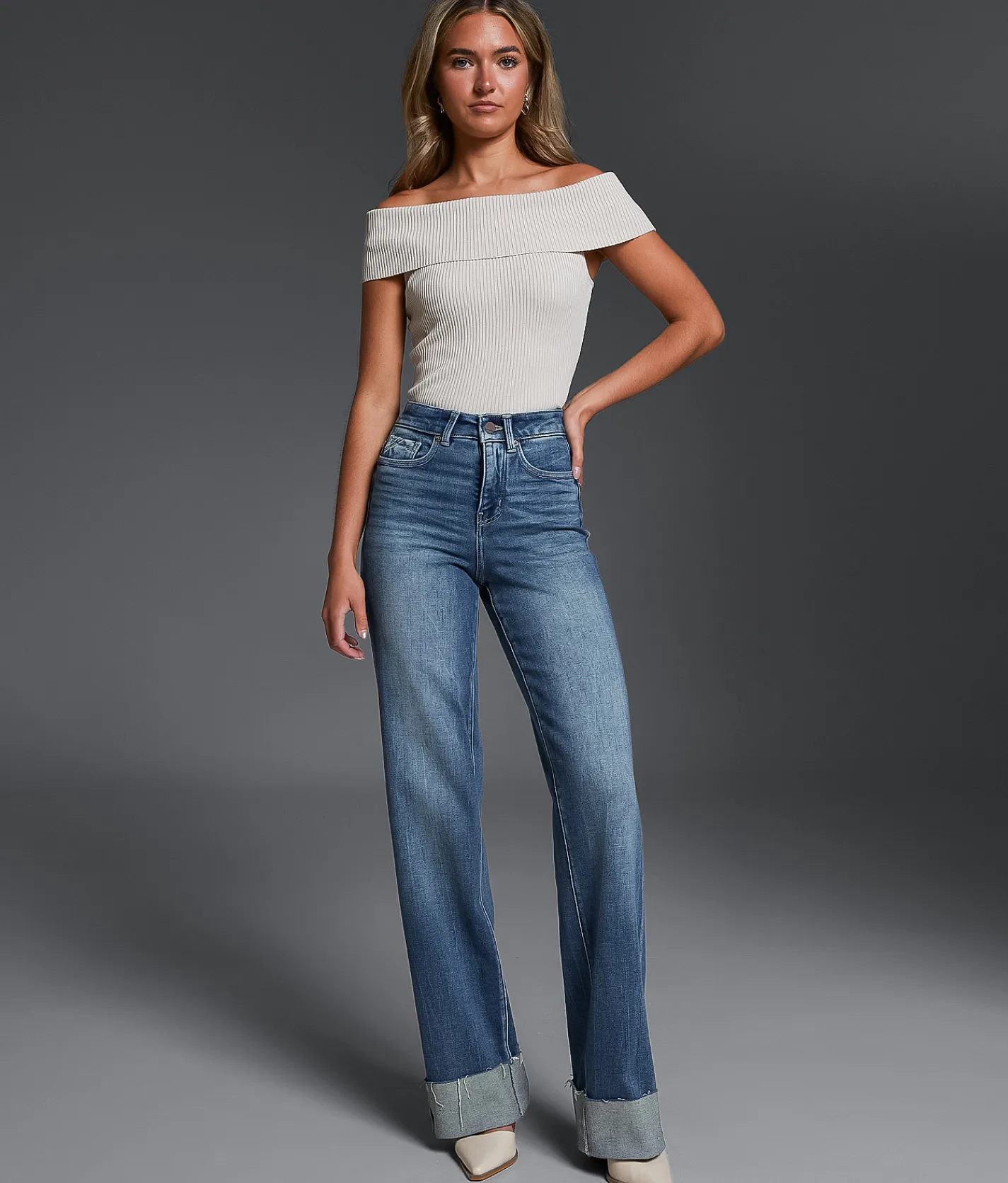 Buckle Black Fit No. 35 Wide Leg Stretch Cuffed Jean Lystra Best