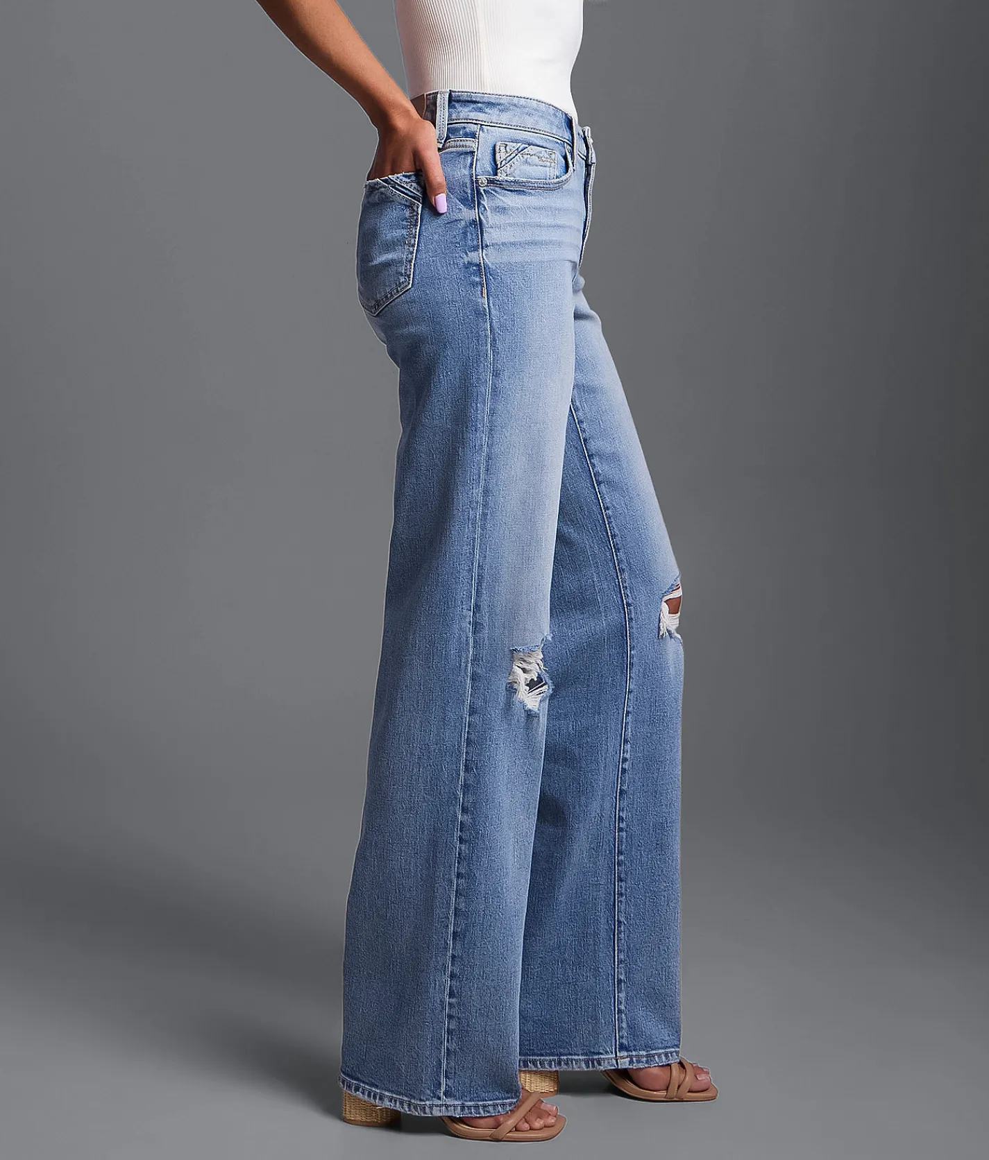 Buckle Black Fit No. 53 Wide Leg Stretch Jean Errol Hot