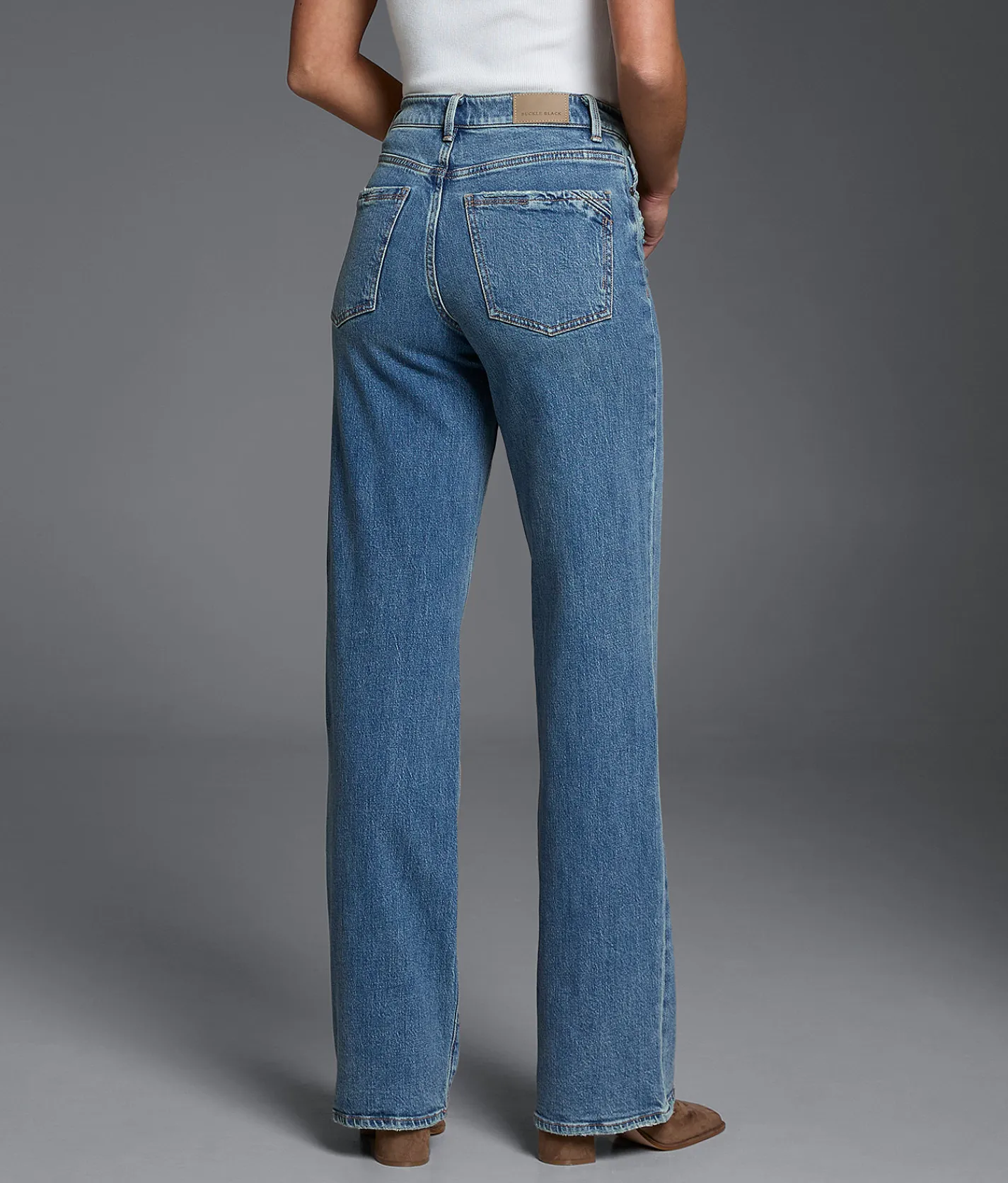 Buckle Black Fit No. 35 Wide Leg Stretch Jean Hibiscus Discount