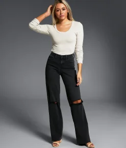 Buckle Black Fit No. 53 Wide Leg Stretch Jean Flemings New