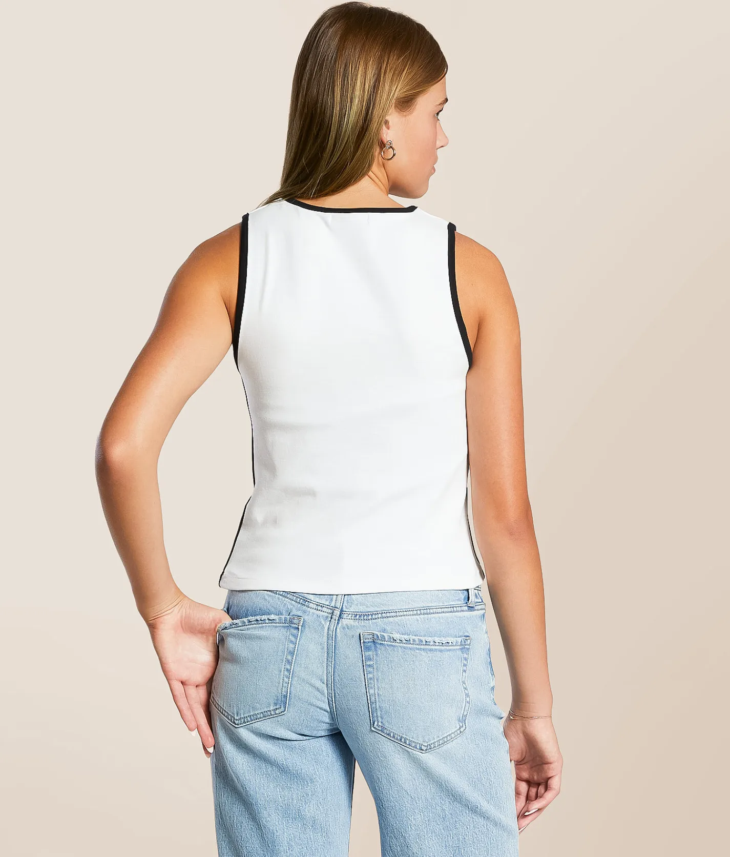 Tops | FITZ + EDDI Fitted Tank Top White
