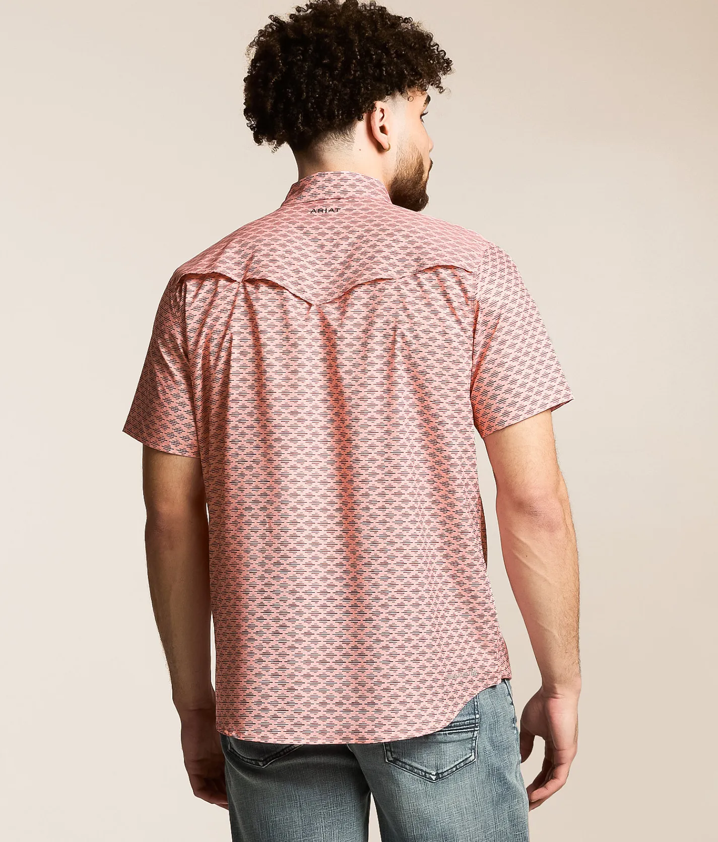 Tops | Ariat Fitted VenTEK Western Shirt Apricot Blush
