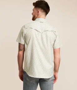 Tops | Ariat Fitted VenTEK Western Shirt Sea Pearl