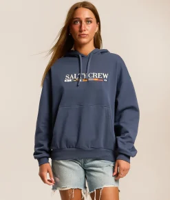 Salty Crew Flag Hooded Sweatshirt Vintage Indigo Online