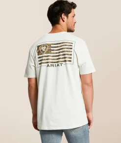 Tops|Graphic T-Shirts | Ariat Flag Patriot T-Shirt Silver Birch