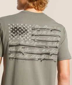 Tops|Graphic T-Shirts | Howitzer Flag Pledge T-Shirt Moon Mist