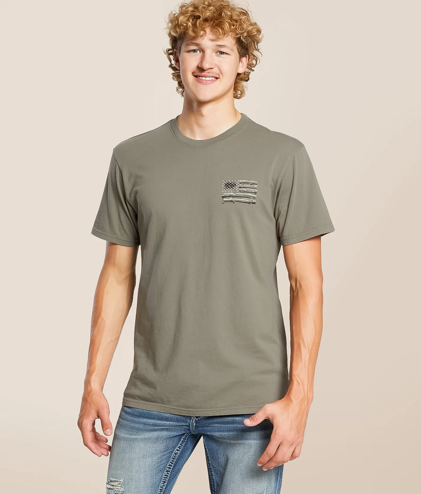 Tops|Graphic T-Shirts | Howitzer Flag Pledge T-Shirt Moon Mist