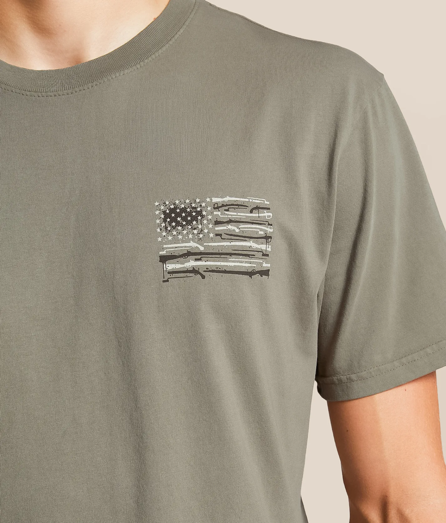 Tops|Graphic T-Shirts | Howitzer Flag Pledge T-Shirt Moon Mist