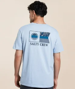 Salty Crew Flagship Fill T-Shirt Blue Fog New