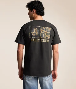 Tops | Salty Crew Flagship Sand Camo T-Shirt Vintage Black