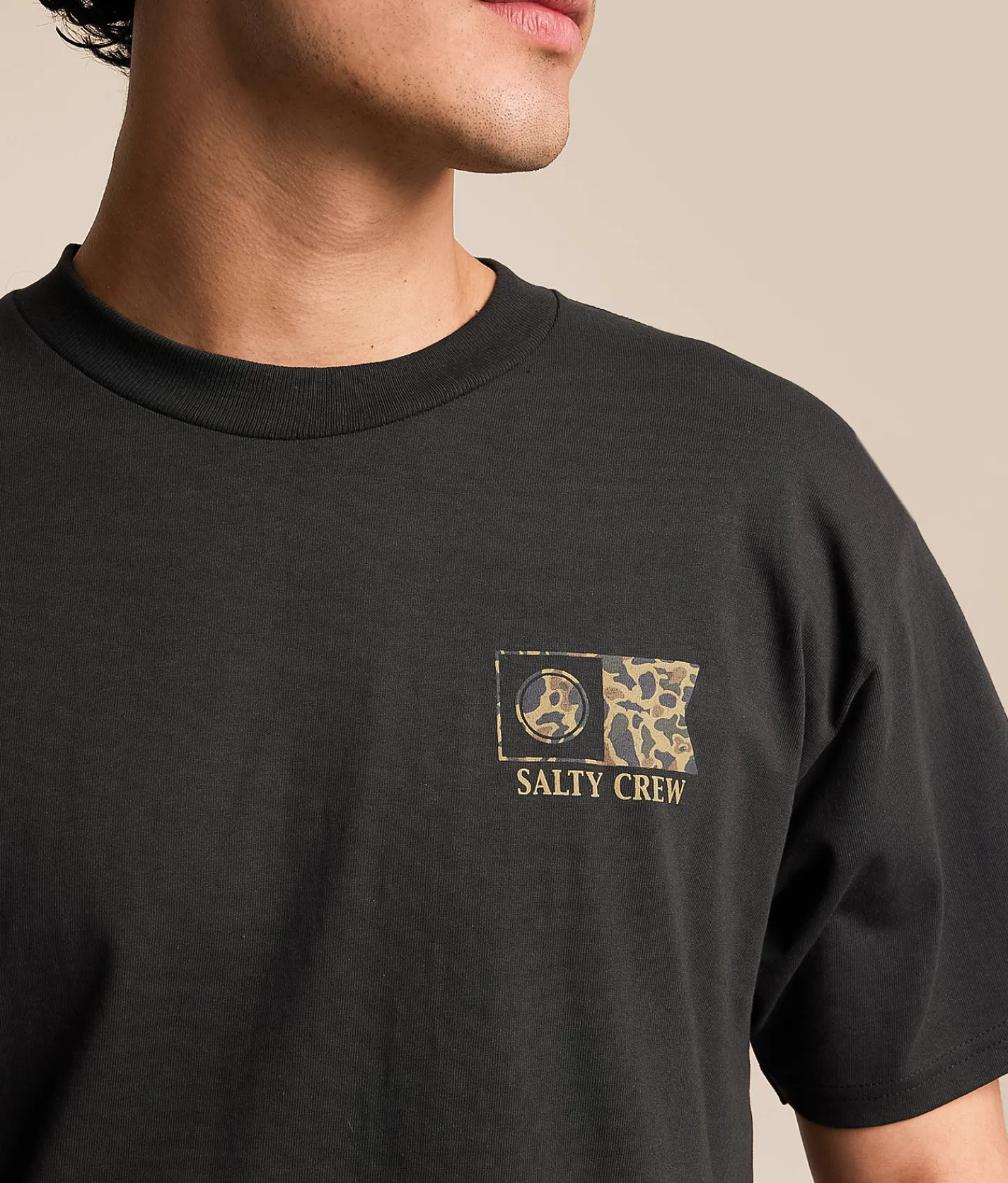 Salty Crew Flagship Sand Camo T-Shirt Vintage Black Discount