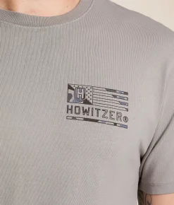 Howitzer Flag T-Shirt Steeple Grey New