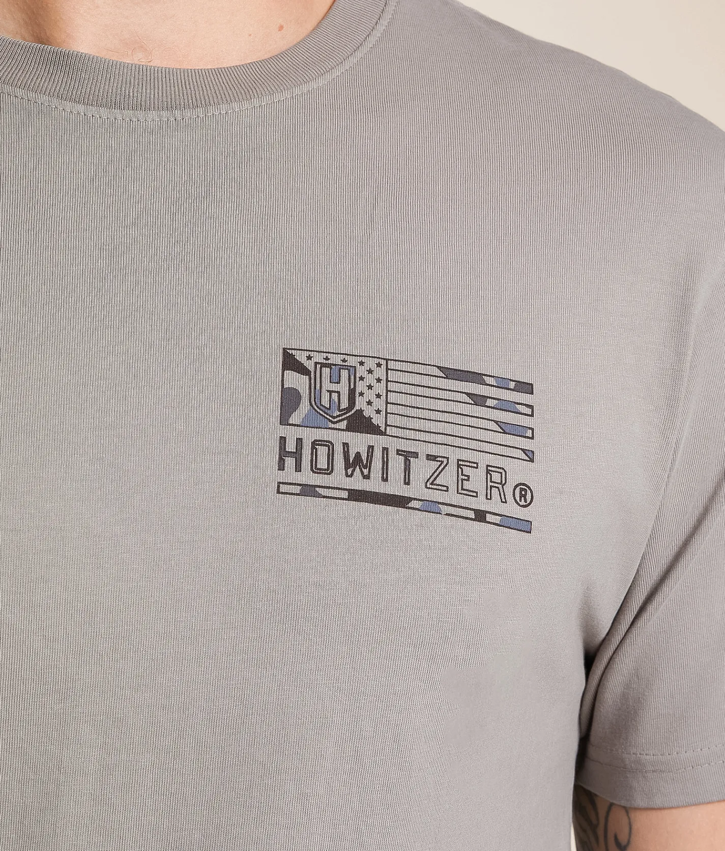 Howitzer Flag T-Shirt Steeple Grey New