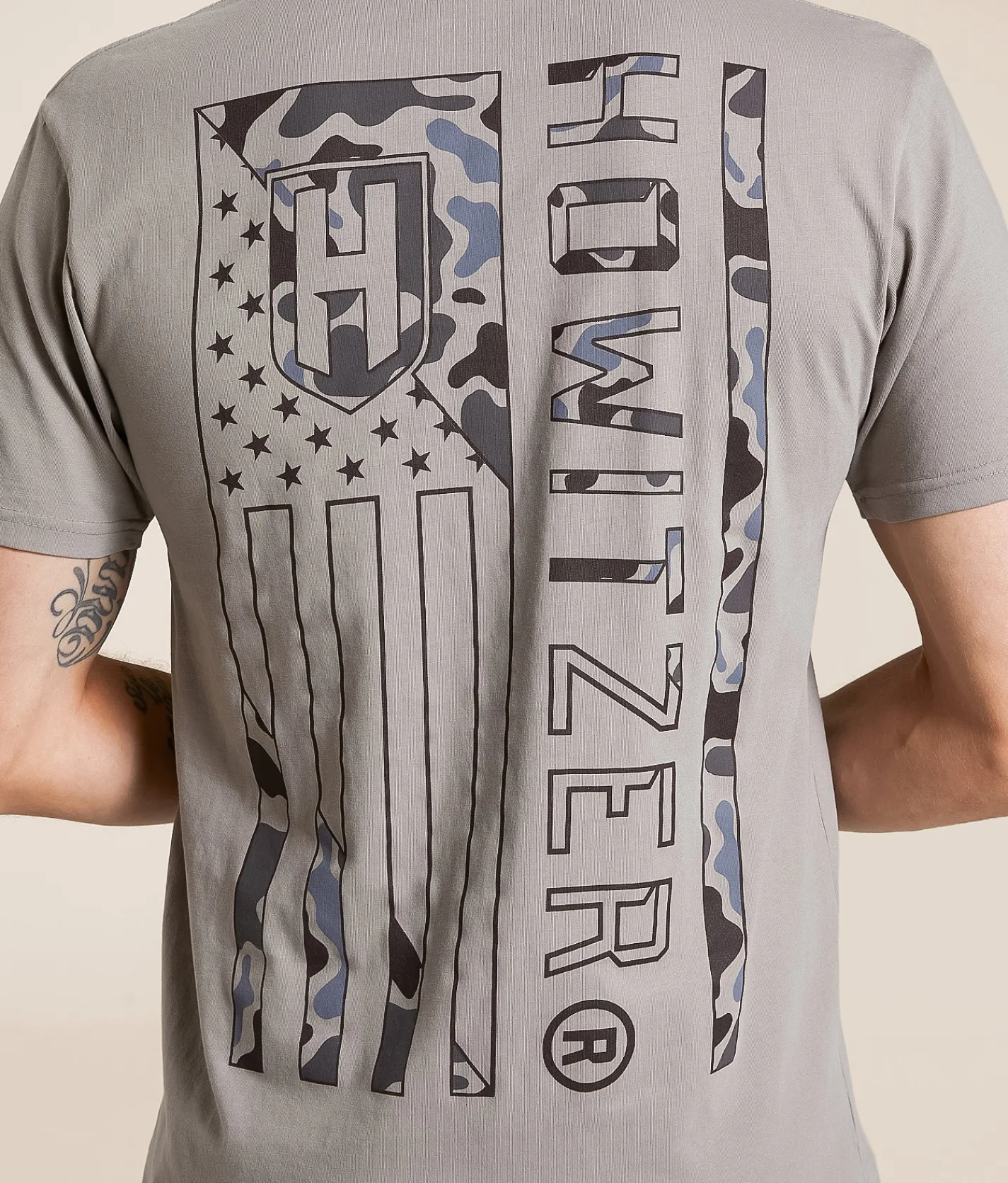 Howitzer Flag T-Shirt Steeple Grey New