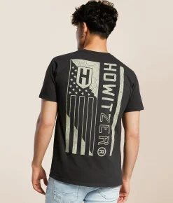 Tops|Graphic T-Shirts | Howitzer Flag T-Shirt Vintage Black